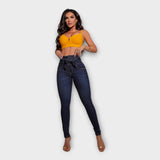 Lucie Ükskõik kui Elegantsed Kõrge Vöökohtadega Jeans