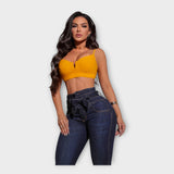 Lucie Ükskõik kui Elegantsed Kõrge Vöökohtadega Jeans