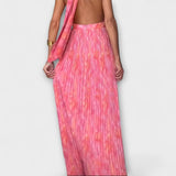 Seraphina - Elegants Maxi Kleit Halter Kaelusega ja V-kujulise Lõikega