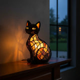 Sädelev kass - Vitraažlamp