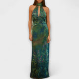 Maisie - Monet Iris Print Maxi Kleid