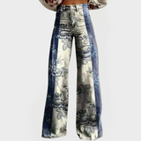 Veronika Romantilised Denim Patches Püksid Laiad