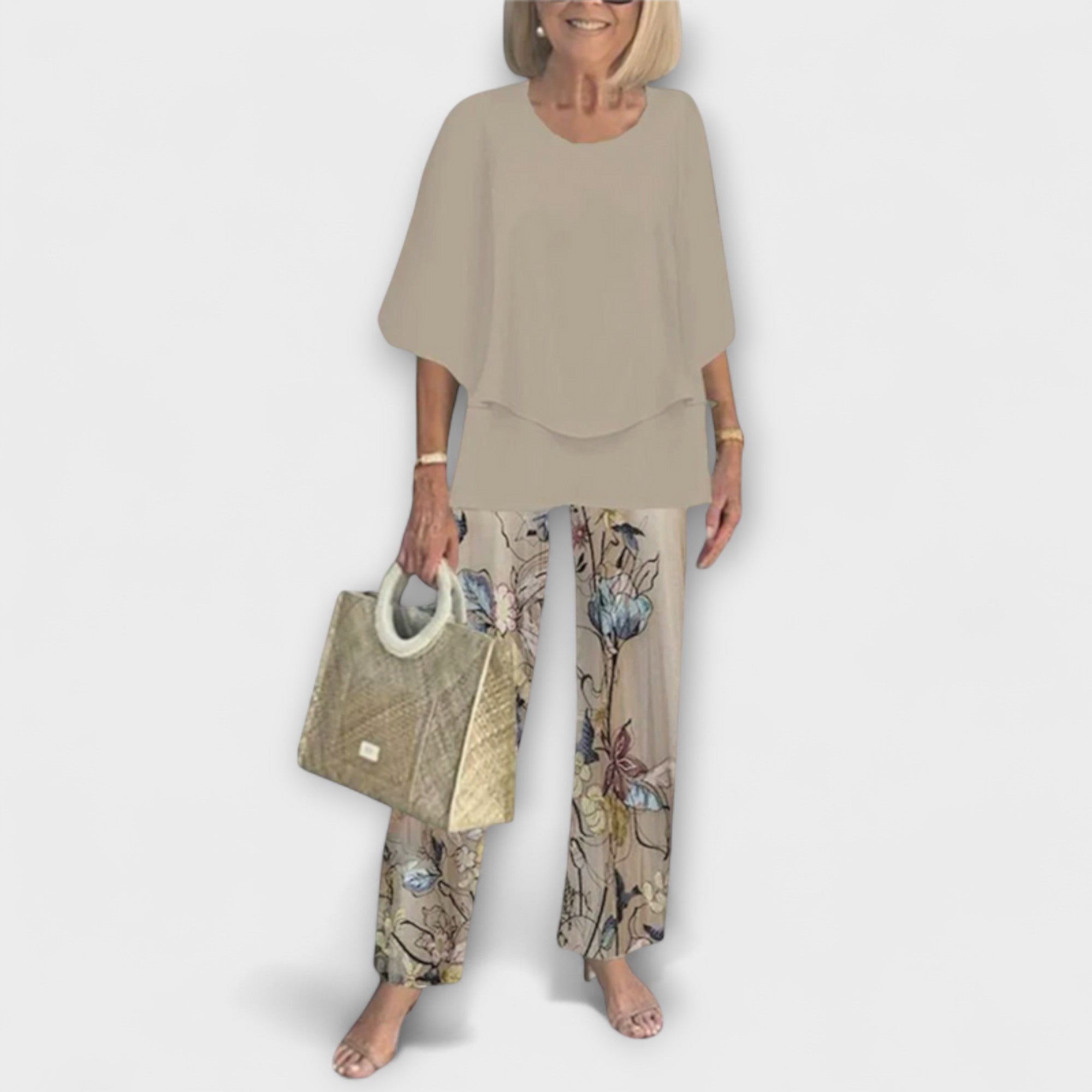 Rosamund - Moodne komplekt mugava pluusi ja pükstega