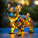 Prantsuse buldog - Lamp vitraažides
