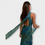Maisie - Monet Iris Print Maxi Kleid