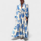 Nerina - Elegantsed lillemustrilised maxi kleidid