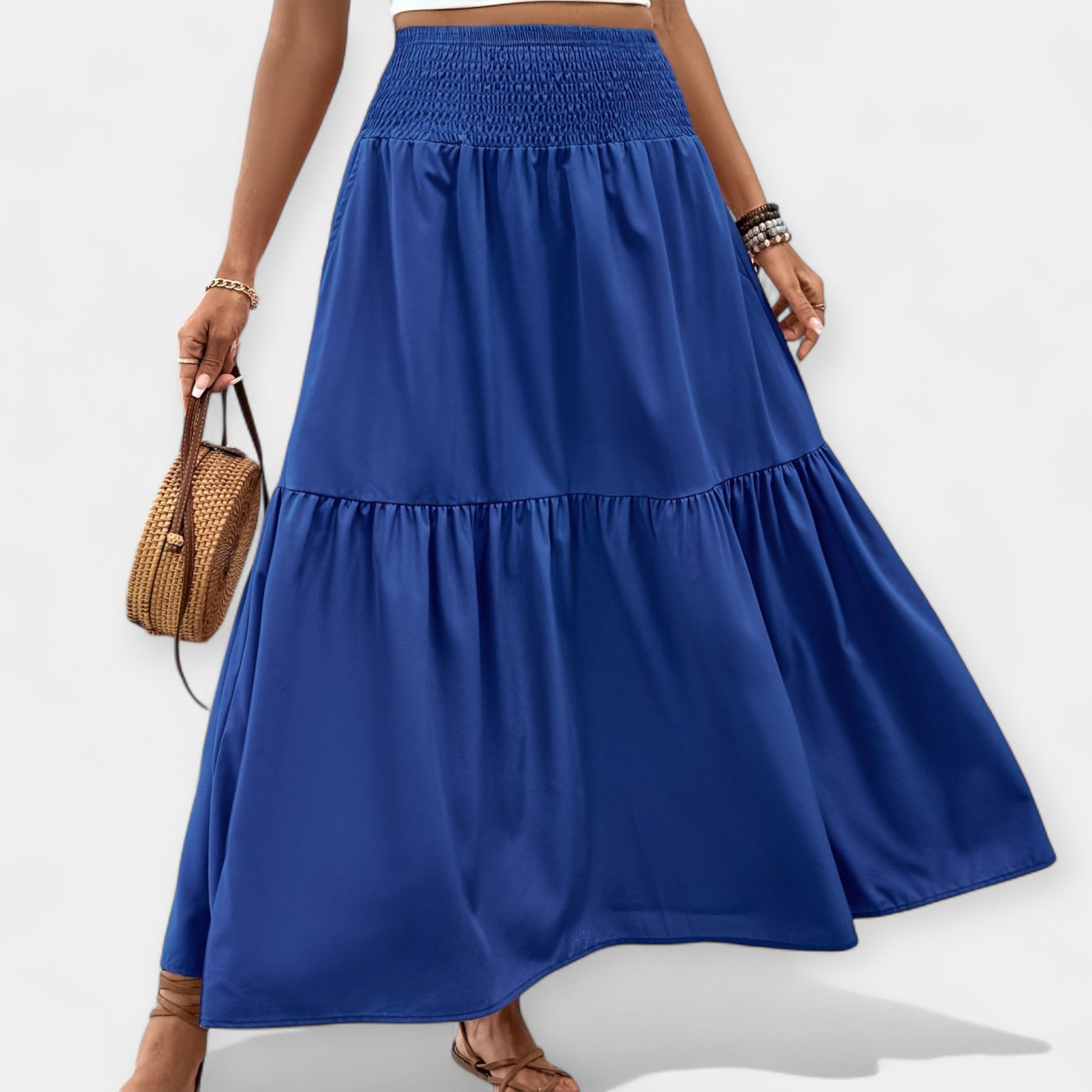 Adéla Sofistlikud Lille Seelikud Elastse Vööga