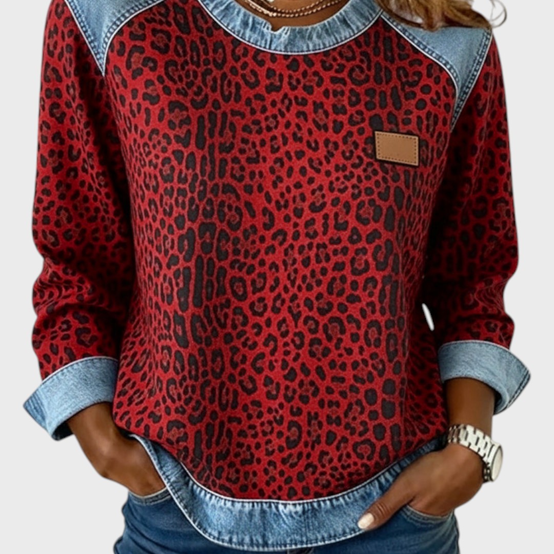 Roxy | Leopardimustriga topp ja teksasekraanidega