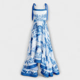 Lucia - Lummav lillemuster maxi kleit