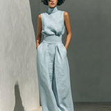 Mária - Top ja laiad püksid linast ja puuvillast