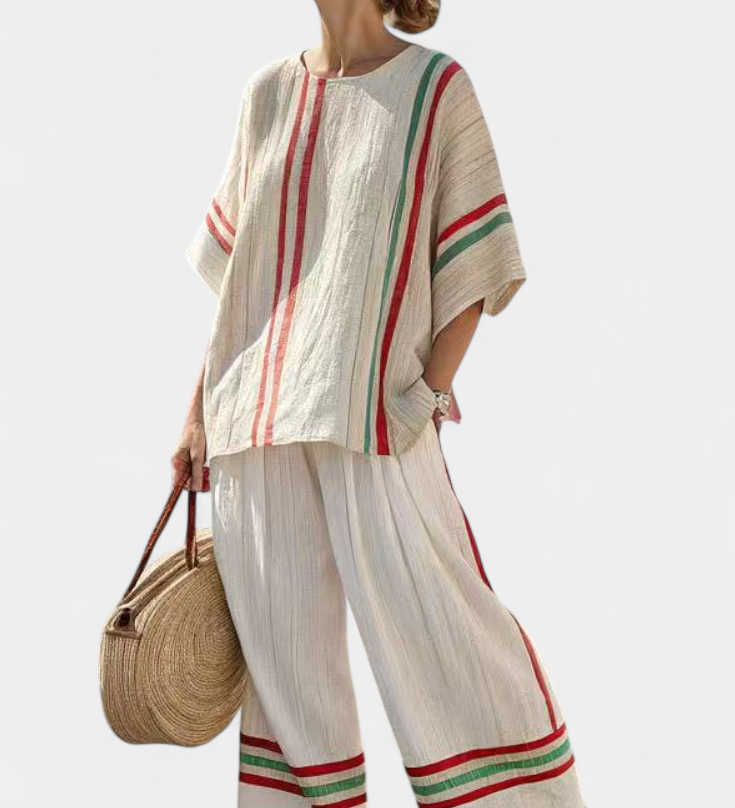 Mia – boho trükitud pluus ja mugavad laiad püksid