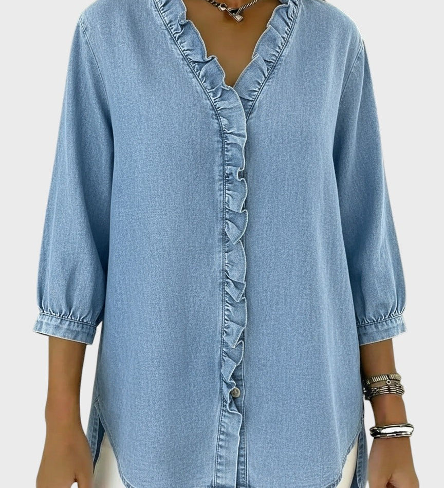 Diana | Denim tunika volangidega