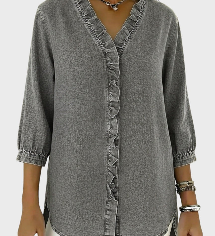 Diana | Denim tunika volangidega