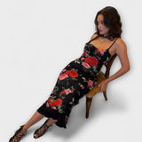 Kleit bodycon lillemustriga ja rihmadega