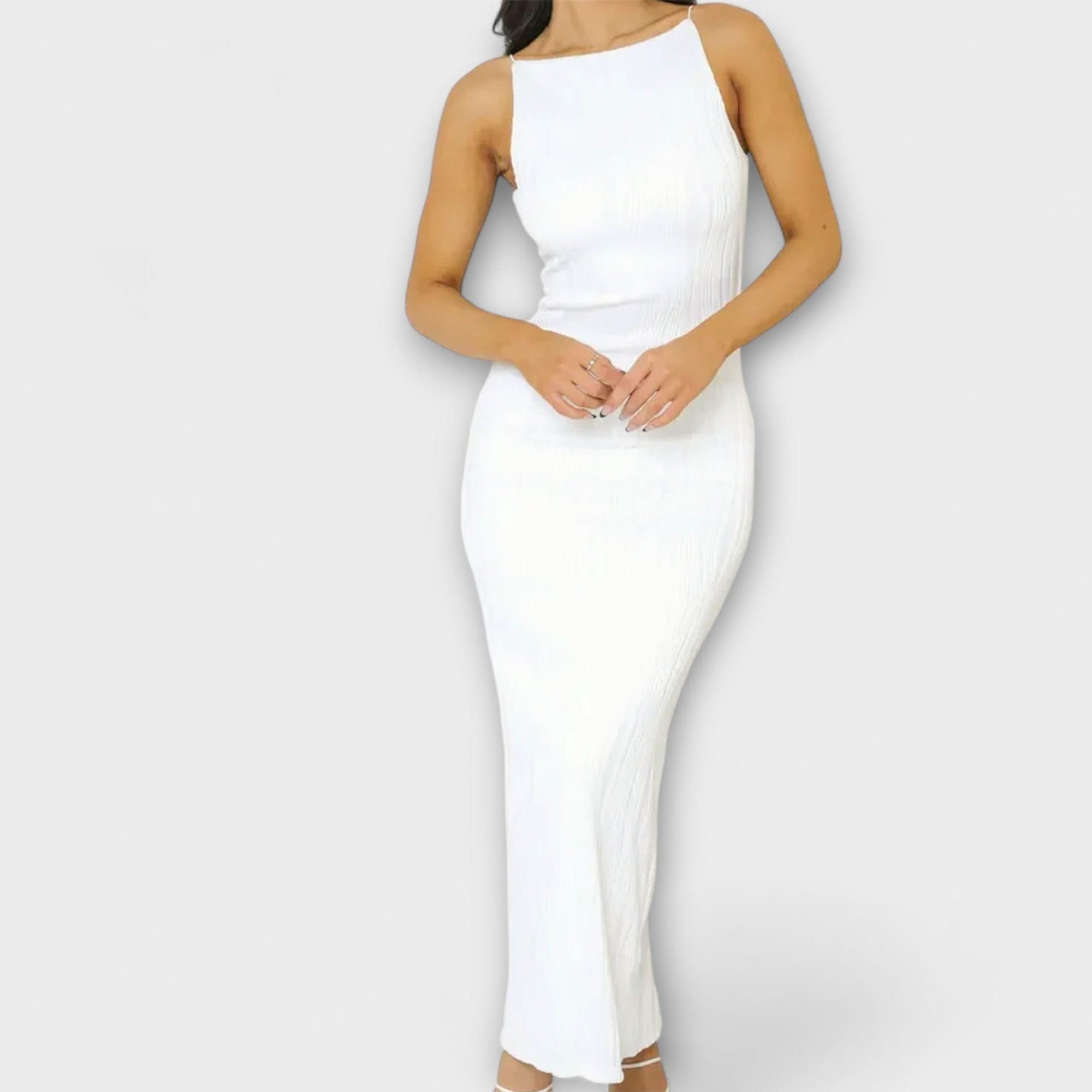 Elegantne ilma varrukateta maxi kleit drapeeringuga