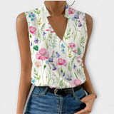 Pehme suvine topp V-kujulise kaelusega