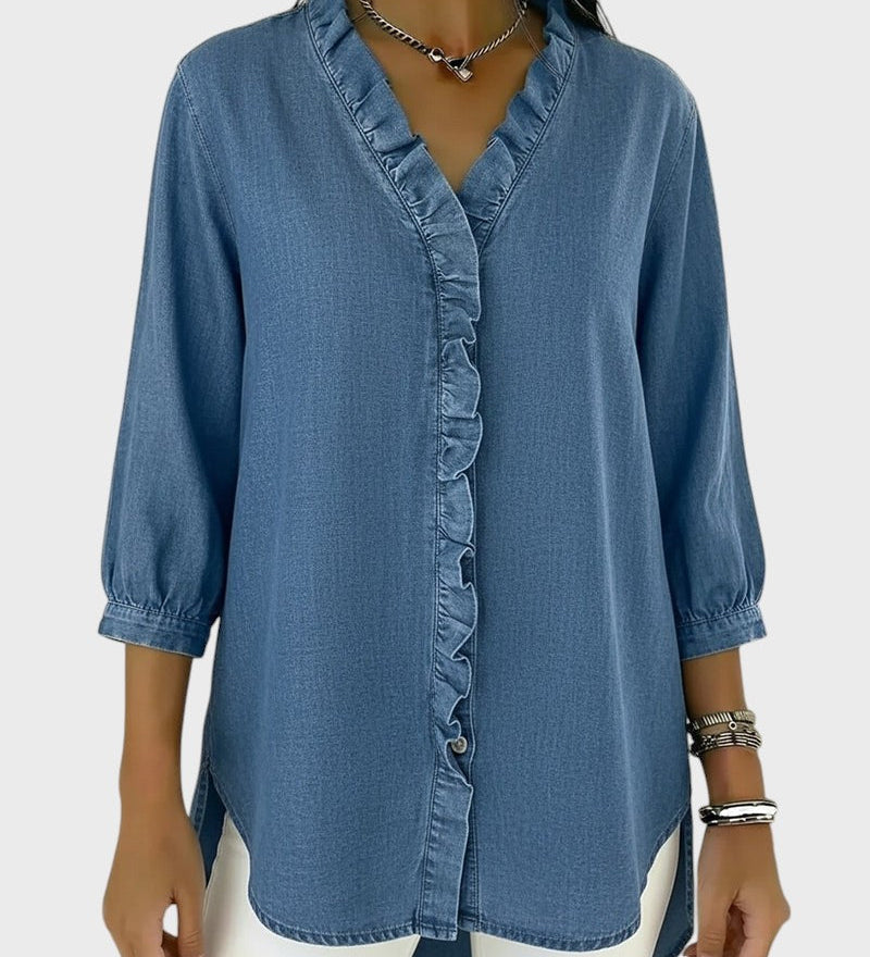 Diana | Denim tunika volangidega