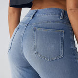 Karolína Eleganti Elastsed Jeans Kõrge Vöökoht Mugavad