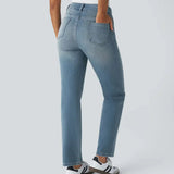 Karolína Eleganti Elastsed Jeans Kõrge Vöökoht Mugavad