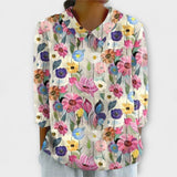 Kelly - Vintage lilleline puuvilla-lina pluus