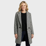 Greta | Mantel musta ja valge struktureeritud mustriga