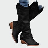 Retro nahast cowboy saapad