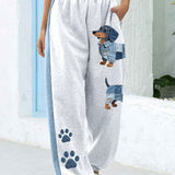 Canela - Denim naistele patchwork ja koera mustriga